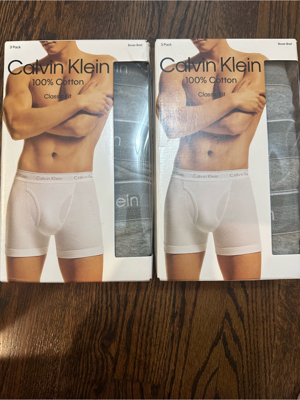 Calvin Klein Men's 100% Cotton Boxer Briefs - Gray